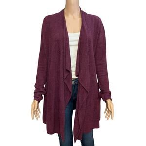Barefoot Dreams Cozychic Lite Island Wrap Cardigan Size S/M 903 Berry Wine Open
